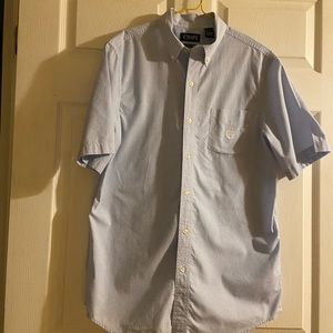Chaps white & blue button down collar Size M